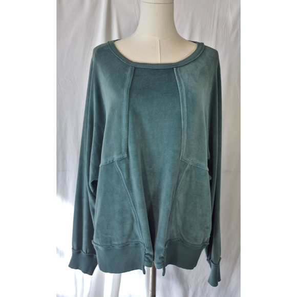 Free People Movement Womens Strive On Jewel Velour Sweatshirt Small - Picture 4 of 11